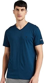 Athleisure Men T-Shirt - Cotton Rich - Smart Tech, Easy Stain Release, Anti Stat, Ultra Soft, Quick Dry_60001_Deep Sea_S