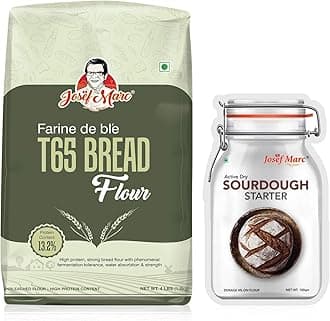 T65 Bread Flour, 4LBS (1.8kg) with Active Dry Sourdough Starter, 100gm