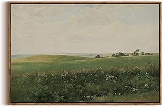 InSimSea Framed Canvas Wall Art - Vintage Farmhouse Decor, Vast Grassland Landscape Paintings, Large Prints, Scenery Wall Decoration for Living Room, Bedroom, Bathroom - 20"x30"