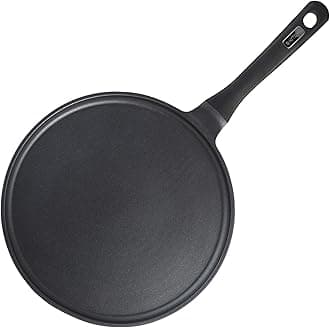 S·KITCHN Crepe Pan Nonstick Dosa Pan, Tawa Pan for Roti Indian, Non-Stick Pancake Griddle Compatible with Induction Cooktop, Comal for Tortillas, Griddle Pan for Stove Top - 11 Inches