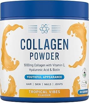 Collagen Powder - Tropical Vibes Flavour - 5000mg Hydrolysed Bovine Flavoured Collagen Peptides with Vitamin C, Hyaluronic Acid & Biotin (165g - 30 Servings)