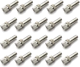 20pcs Brass Mister Nozzles, 6mm Misting Nozzles for Outdoor Cooling System, Landscaping, Air Humidification, Greenhouse Irrigation (without Filter, 0.039"/1mm Orifice)
