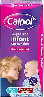 Sugar-Free Infant Suspension Paracetamol (1 x 100ml), Strawberry Flavour CalpolInfant with Paracetamol for Fever & Pain Relief, Suitable for 2+ Months Babies & Kids