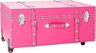 DormCo Texture® Brand Wheeled Trunk - Cherry Pink - Large