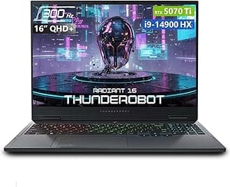 Thunderobot Radiant 16 Gaming Laptop, 16" QHD+ 300Hz 2.5K Display, Core i9-14900HX, GeForce RTX 5070 Ti, 64GB DDR5 RAM, 2TB SSD, RGB Backlit Keyboard, Wi-Fi 6, Win 11 Home
