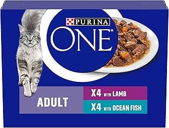 PURINA ONE Mini Fillets Ocean Fish and Lamb Adult Wet Cat Food 8x85g (Pack of 5)