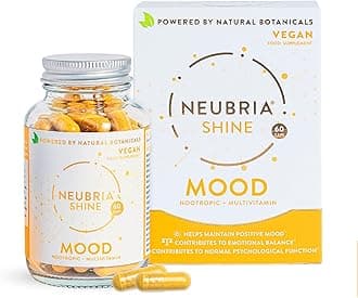 Shine Mood Complex – Multivitamin for Adults with Ashwagandha, Rhodiola, Turmeric, Saffron, B Complex, Magnesium & Zinc - Potent Supplement for Daily Wellness – 60 Vegan Capsules