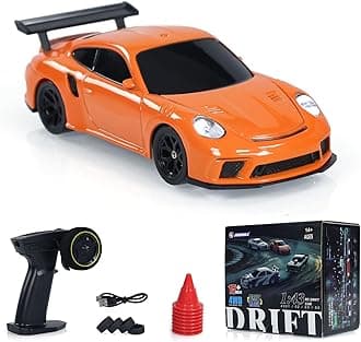 1:43 Racing Car Remote Control Mini Drift Car Radio Lights Traffic Safety Cone Ready-to-Run High Speed Racing Model