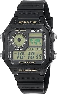 Men's Watch Black Dial Digital Display - AE-1200WH-1BVDF