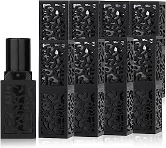 Dioche 10Pcs Empty Lipstick Tube, 12.1mm Lipstick Tube Empty DIY Cosmetic Lip Balm Container Bottle Lipstick Container Lipstick Bottle Black Hollow Lipstick Tube Handmade Lipstick Shell(01)