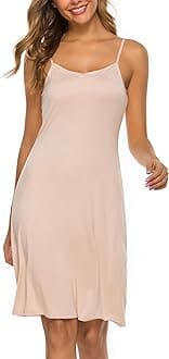 Women Full Slips Sexy Soft Slip Dress for Under Dress Spaghetti Strap Cami Slip Chemises V Neck Negligee S-3XL