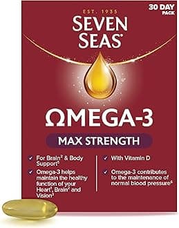Omega-3 Fish Oil Max Strength, 1250 mg Fish Oil, 1063 mg Omega-3, 250 mg EPA & DHA & Vitamin D, 30 Capsules