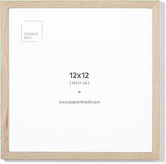 Opposite Wall12x12 in - Natural Solid Oak Wood Picture Frame - Lightweight, Versatile & Shatterproof - Wall Hanging Poster or Photo Frame - Wall Decor for Office, Gallery & Home