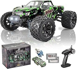 1:18 Scale All Terrain RC Cars, 40 KPH High Speed 4WD Electric Vehicle with 2.4 GHz Remote Control, 4X4 Waterproof Off-Road Truck with Two Rechargeable Batteries