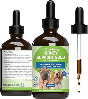 Pet Wellbeing Kidney Support Gold for Dogs - Supports Kidney Cleanse & Detox, Healthy Weight with Rehmannia & Astragalus - NASC Certified & Vet-Formulated - 2 fl oz (4 fl oz (118 ml))