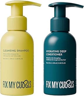 Fix My Curls Cleanse & Condition Bundle | For Cleansing, & Moisturising Curly & Wavy Hair, Sulphate & Silicone Free |Anti Dandruff, Tea Tree|50ml each (Cleanse & Condition, 100ml (Pack of 2))