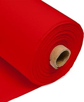 100% Cotton Fabric 60 Inch 150cm Wide 150GSM Material for Sewing, Dressmaking, Quilting, Curtain Linings, Pillowcases & Totes Fabric by The Half Metre by Discount Fabrics LTD(Red, 25m)