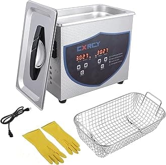 CXRCY Ultrasonic Jewelry Cleaner 3.2L Professional Heated Cleaner Machine with Timer Function for Jewelry Dental Instruments Diamond Rings Parts Circuit Board Watch Glasses