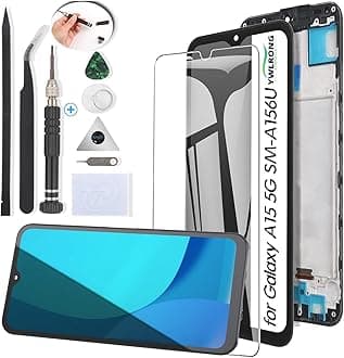 YWLRONG for Samsung Galaxy A15 5G Screen Replacement for Samsung Galaxy A15 4G A155U A156U LCD Display Touch Screen Digitizer Assembly Replacement with Tools（with Frame）