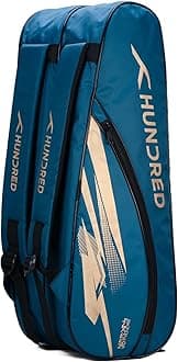 Hundred Cosmogear Badminton Kit-Bag (Teal Green)|Double Zipper|Bag with Front Zipper Pocket, Polyester