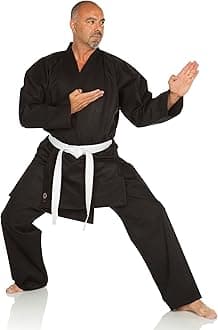 Karate Gi - Lightweight Student Karate Uniform - Professional quality made Kimono - Advanced 100% Cotton Martial Arts Kit - Great for all style Karate Training for Adults & Kids. (Black, 4)