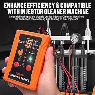 THIKPO Universal Fuel Injector Tester and Cleaner Tool Kit, DIY Cleaning Tool Kit, 8 Pulse Modes, 4 Wires Dual Channel for 2 Fuel Injectors, 8 Size Cleaning Adapters, 12V/5V Output Power