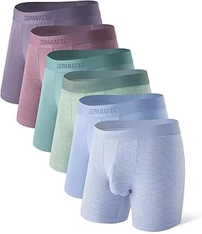 Separatec Mens Underwear with Pouch Moisture Wicking Dual Pouch Boxer Briefs Breathable Cool Rayon from Bamboo Underwear Men