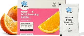 Bloom PCOS Balancing Myo-Inositol Powder | 20 Easy Pour Sachets (Pack of 1) | For Irregular Periods, Weight Management & Hormonal Imbalance | Infused with Vitamin C & B12 | Orange Flavour |