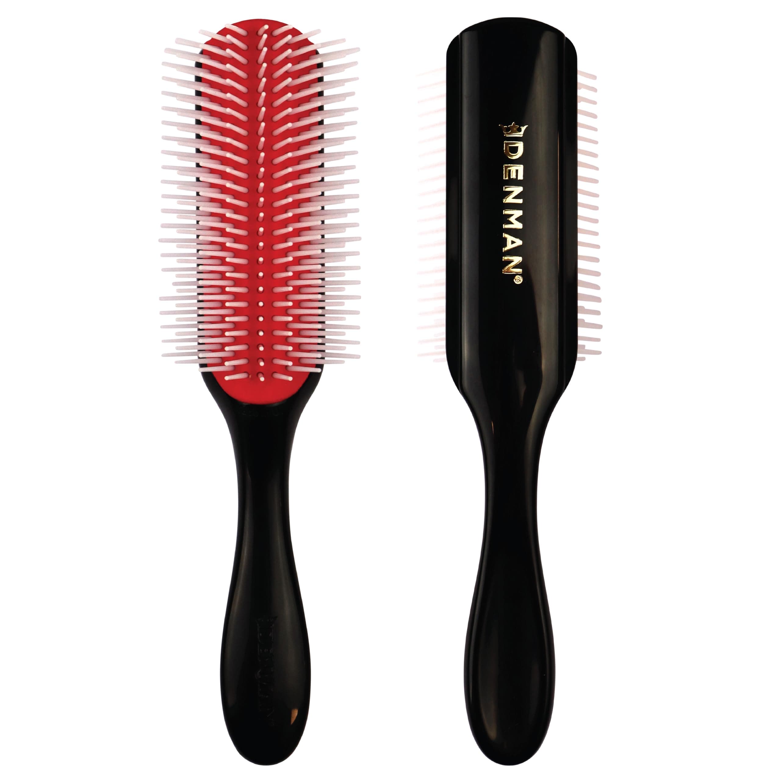 Denman D4 9 Row Rubber Pad Styling Hair Brush Black