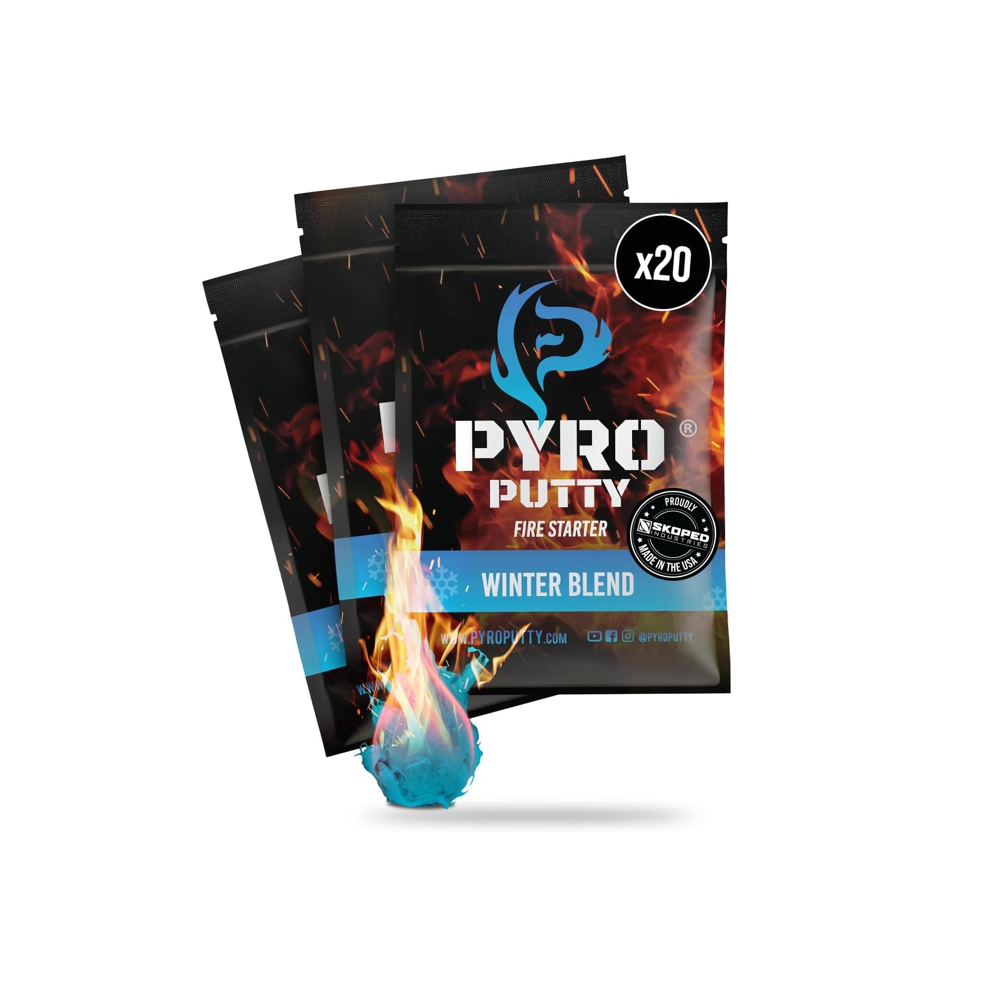 - Pyro Putty: Single Use Waterproof Survival Fire Starter, 20 or 50 ct Foil Packs, Easy Tear, Easy Ignite, Fire Starters for Campfires