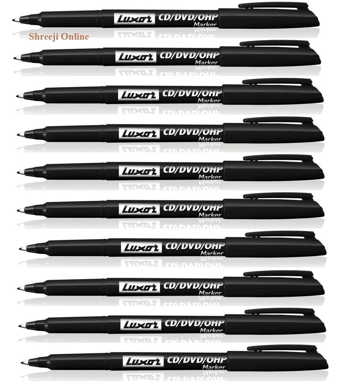 10 x FINE TIP Permanent Marker Pens BLACK CD/DVD Pens Colour Color