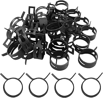 Kyuionty 30Pcs Spring Band Type Clips 25mm(1 Inch) Air Hose Tube Water Pipe Fuel Hose Line Vacuum Hose Clamp, Fit 27.5-29.6mm OD (Black)