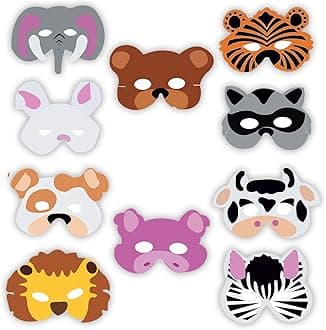 Party Propz Animal Eye Mask - Animals Mask For Kids Face | Jungle Theme Birthday Decoration | Jungle Mask For Boys Girls | Birthday Decoration