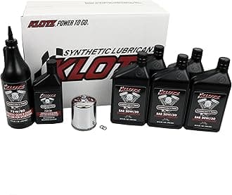Klotz 5 Quart 20W/50 Synthetic Motor Oil Change Kit for 1986-2022 Evolution Sportster – Premium Kit
