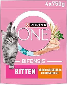 PURINA ONE Kitten Chicken Dry Cat Food 750g (Pack of 4)