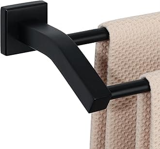 Alise Bath Double Towel Bars,Towel Holder Towel Racks for Bathroom Lavatory,24 Inch SUS304 Stainless Steel Towel Hanger Towel Rail Wall Mount,Matte Black