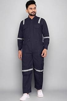 Men's Cotton Industrial Work WEAR Industrial Coverall Boiler Suit with Reflective Tape
