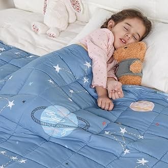 Kivik Weighted Blanket 3lbs, 36" x 48", Blue Moon Stars Heavy Throw Blankets, All-Season Breathable Soft Cute, Calming & Sleep, Machine Washable