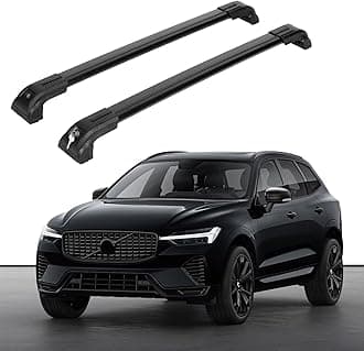 ERKUL Heavy Duty 220lbs Roof Rack Cross Bars for Volvo XC60 2018-2026 | Solid Metal Mounts | Aluminum Crossbars with Anti Theft Lock for Rooftop - Compatible with Flush Rails - Black
