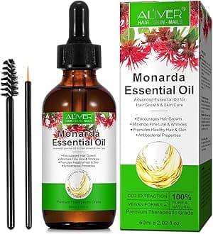 Monarda Essential Oil for Hair Growth & Skin Care,Improve Hair Loss and Nourishes Scalp for Men and Women, Essential Oil for Hair Growth, Promotes Eyebrow and Eyelash Growth