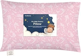Toddler Pillow with Pillowcase - 13x18 My Little Dreamy Pillow - Organic Cotton Toddler Pillows for Sleeping, Kids Pillow, Travel Pillows for Sleeping, Mini Pillow, Toddler Bed Pillows (Mermaid)