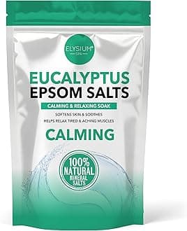 Elysium Spa Calming Eucalyptus Epsom Salts | 100% Natural Mineral Salts For Relaxing Muscle Aches, Smoothing and Softening Skin (1kg)