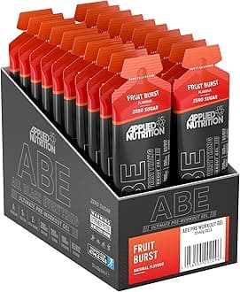 Applied Nutrition ABE Pre Workout Gel - All Black Everything Pre Workout Gel, Energy & Physical Performance with Citrulline, Creatine, Beta Alanine (20 x 60ml Gels) (Fruit Burst)