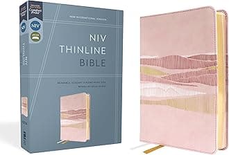 NIV, Thinline Bible, Leathersoft, Pink, Red Letter, Comfort Print