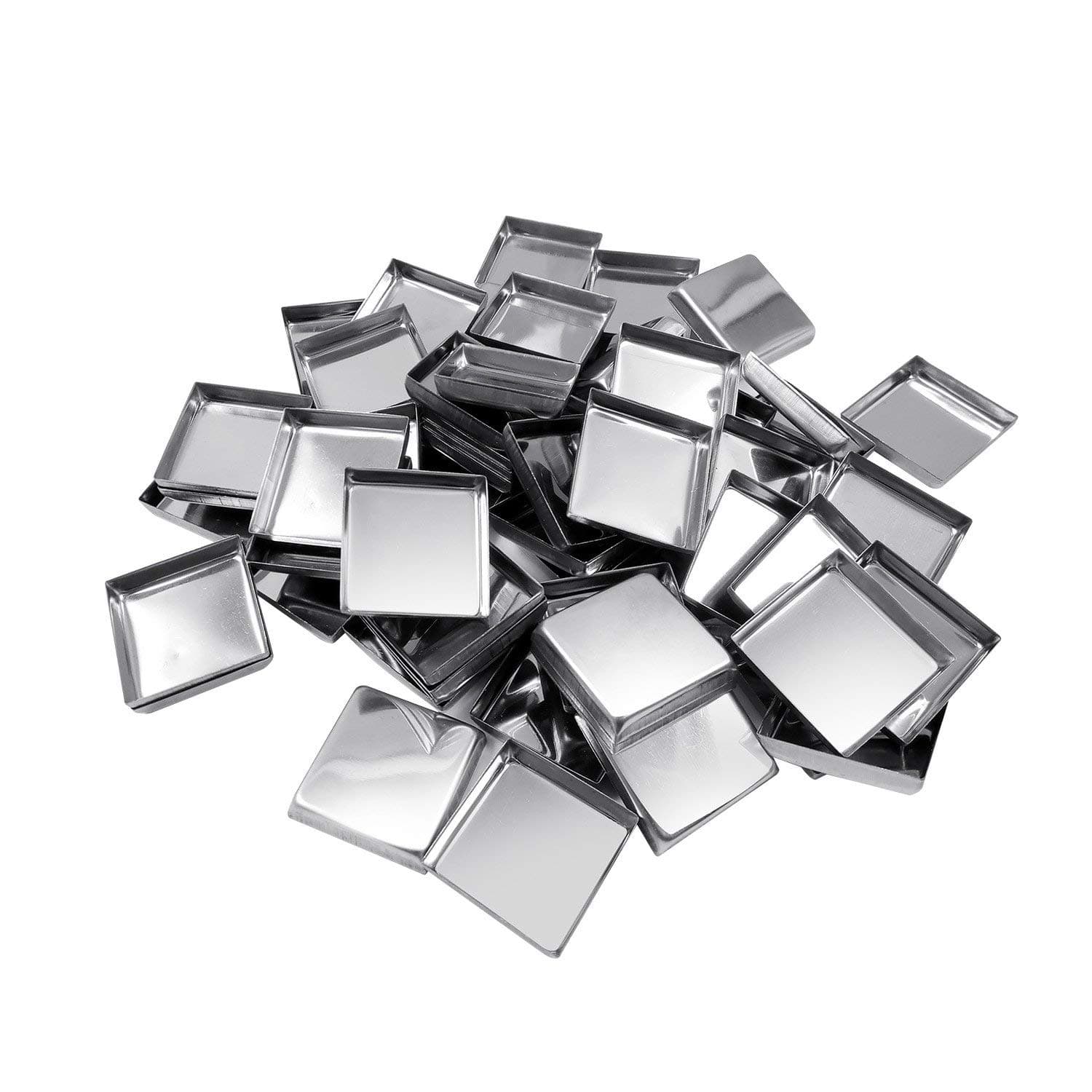 Allwon 56 Pack Empty Square Metal Pans Size 26mm Height:5mm