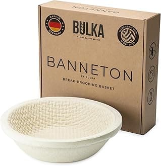 Large Round 9" 1kg Waffle Banneton Bread Proofing Basket Pressed Wood Pulp, Sourdough Proofing Basket - Non-Stick Brotform Sourdough Bread Baking Supplies, Made in Germany.