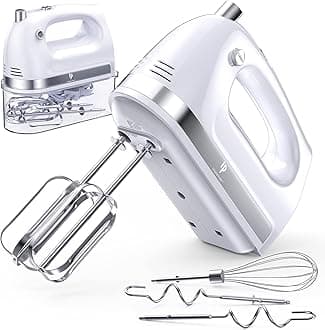 Hand Mixer Electric, LILPARTNER 400w Ultra Power Kitchen Hand Mixer with 2 5-Speed(Turbo Boost, Automatic Speed) & 5 Stainless Steel Accessories