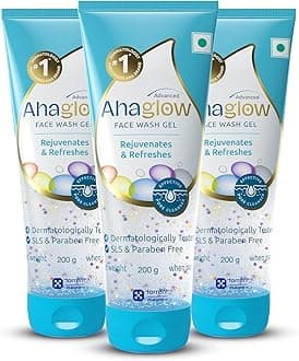 Advanced Face Wash Gel with AHA(Alpha-Hydroxy Acid)|Jojoba Oil|Tea Tree Oil|Allantoin|Vitamin E|Oakbark Extract|Dermatologically Tested| 200g * 3 - Torrent Pharma
