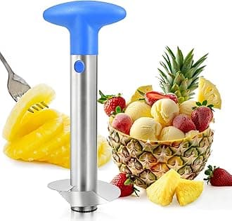 Pineapple Corer, [Upgraded, Reinforced, Thicker Blade] Newness Premium Pineapple Corer Remover, Stainless Steel Pineapple Core Tool for Home & Kitchen with Sharp Blade for Diced Fruit Ring (Blue)