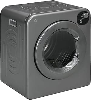 HOMCOM Portable Clothes Dryer, 120V 1300W Compact Laundry Dryer with Intelligent Drying, 3.2 cu.ft Stainless Steel Drum, Front Load Electric Dryer for Apartments, Dorms, RVs, Gray